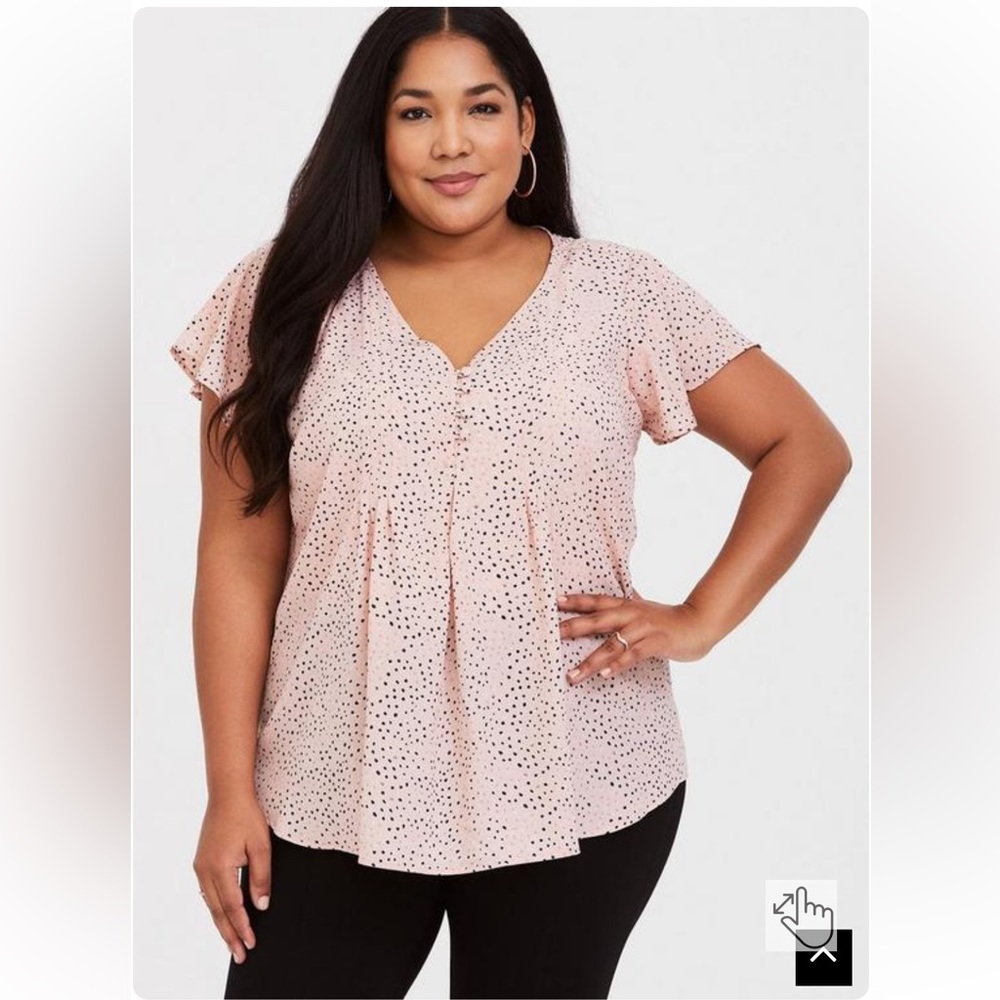 Torrid Georgette Button Front Blouse Size 1 1x 14… - image 1